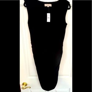 Anne Taylor Loft Size 6 Sleeveless Black Ruched Dress NWT!